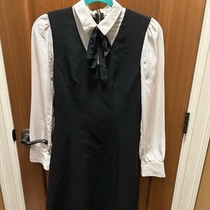 Kate Spade Black and Ivory Dress with Tie Detailing
